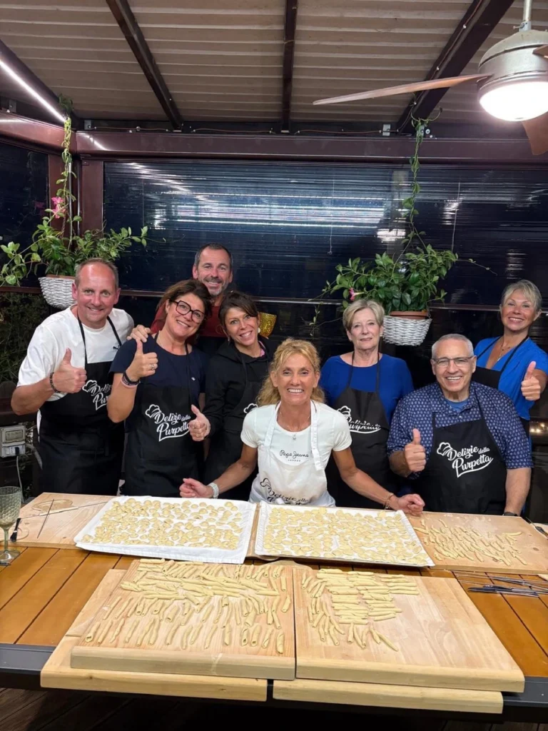Happy guests and their handmade pasta