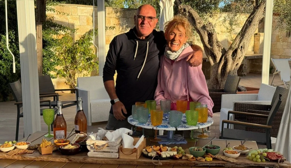 Enza and Antonio with our aperitif board featuring local specialties